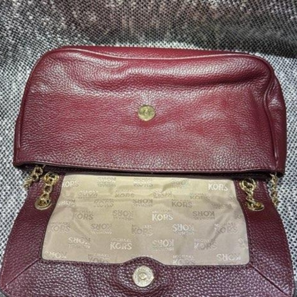 Michael Kors Burgundy Leather Shoulder Bag - Picture 6 of 8